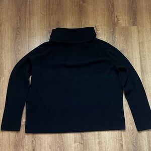 Athleta Alpine Turtleneck Sweater Merino Cashmere Blend Black Size Medium